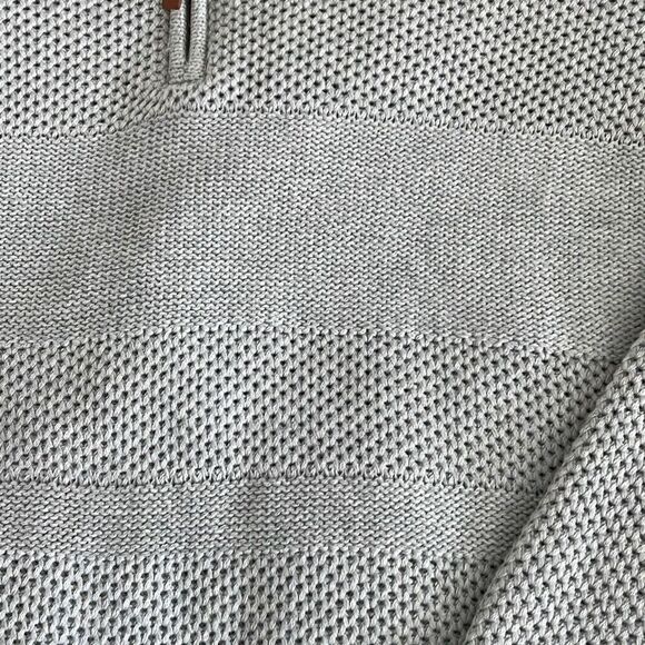 NWT Nordstrom Men’s Shop Light Heather Grey Cotton Cashmere Mock Turtle Zip Neck - Picture 6 of 9